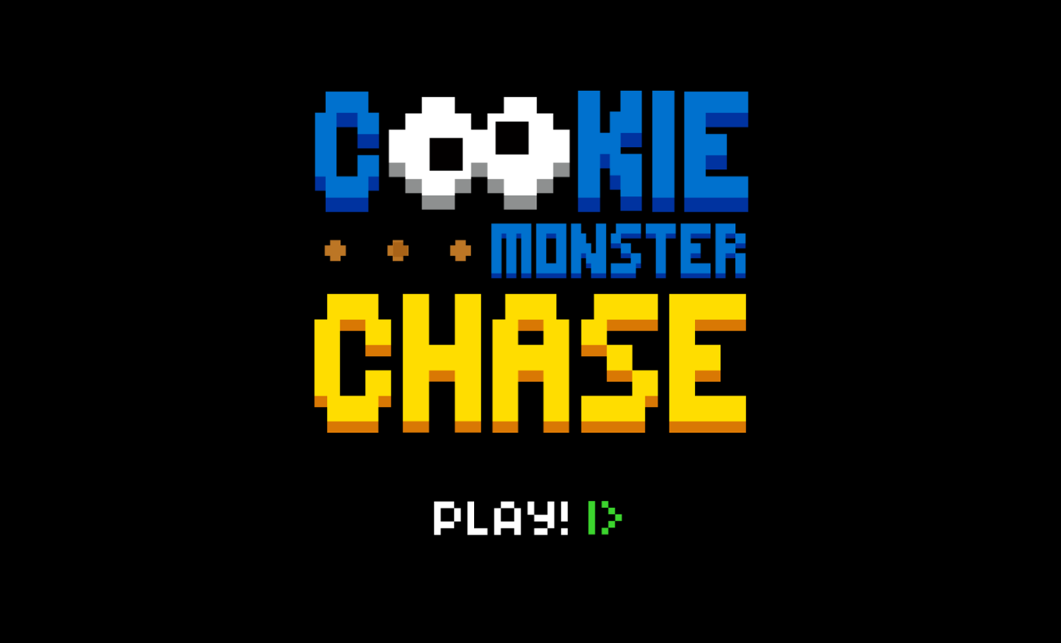 Sesame Street Cookie Monster Chase Game Welcome Screen Screenshot.