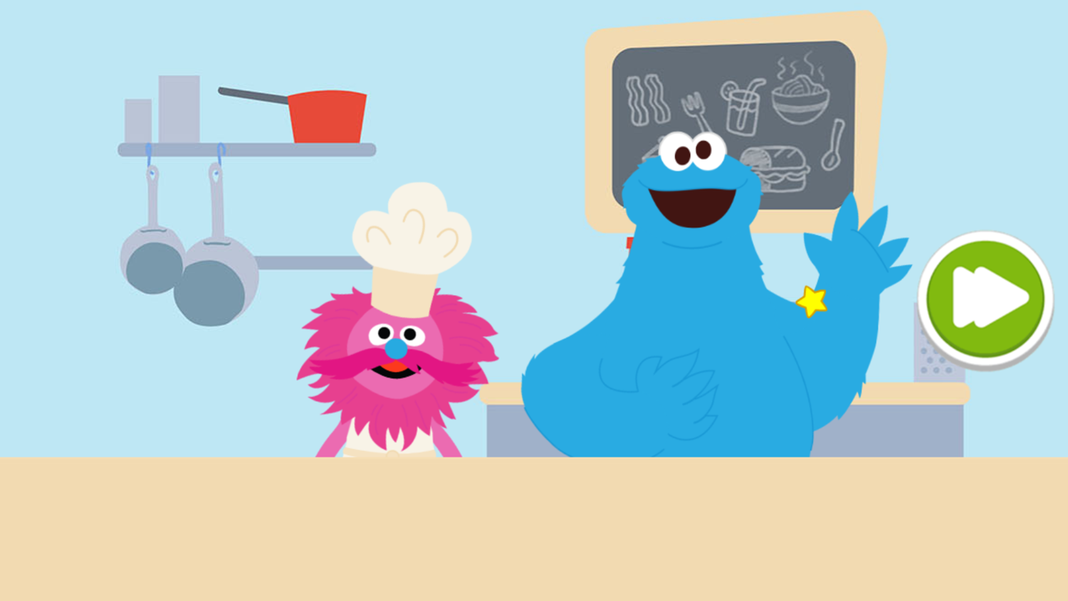 Sesame Street Cookie Monster's Foodie Truck Game Intro Screenshot.