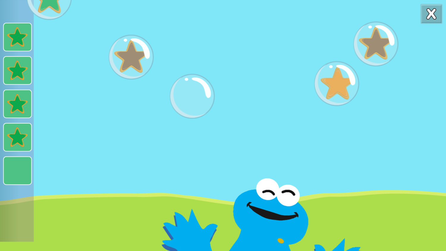 Sesame Street Cookie's Color Burst Game Level Play Screenshot.