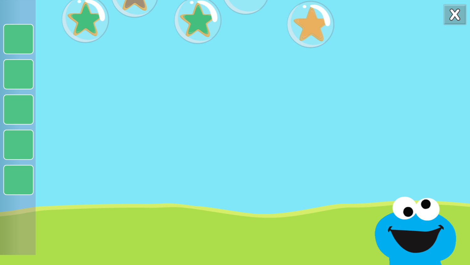 Sesame Street Cookie's Color Burst Game Level Start Screenshot.