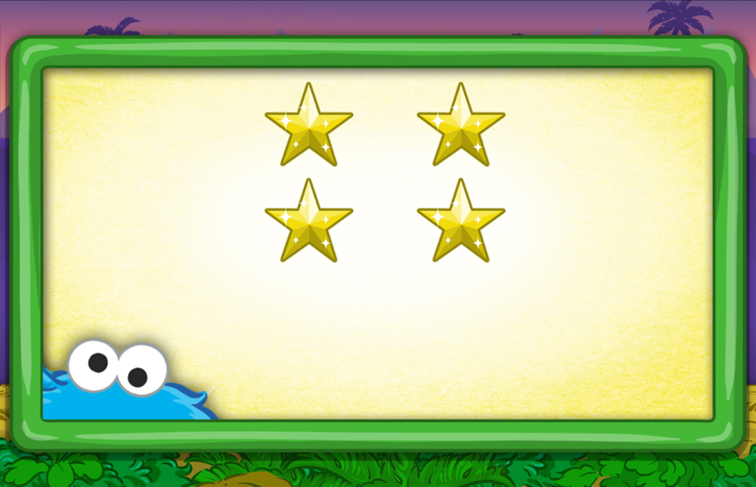 Sesame Street Cookies of the Caribbean Game Star Rating Screen Screenshot.