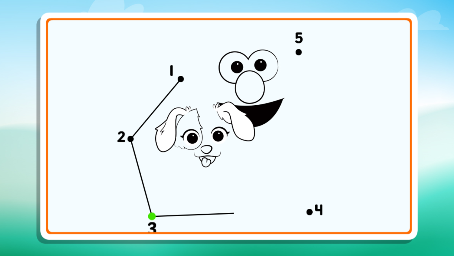 Sesame Street Furry Friends Forever Connect the Dots Game Level Play Screenshot.