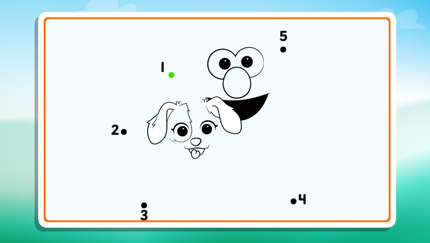 Sesame Street Furry Friends Forever Connect the Dots Game Level Start Screenshot.