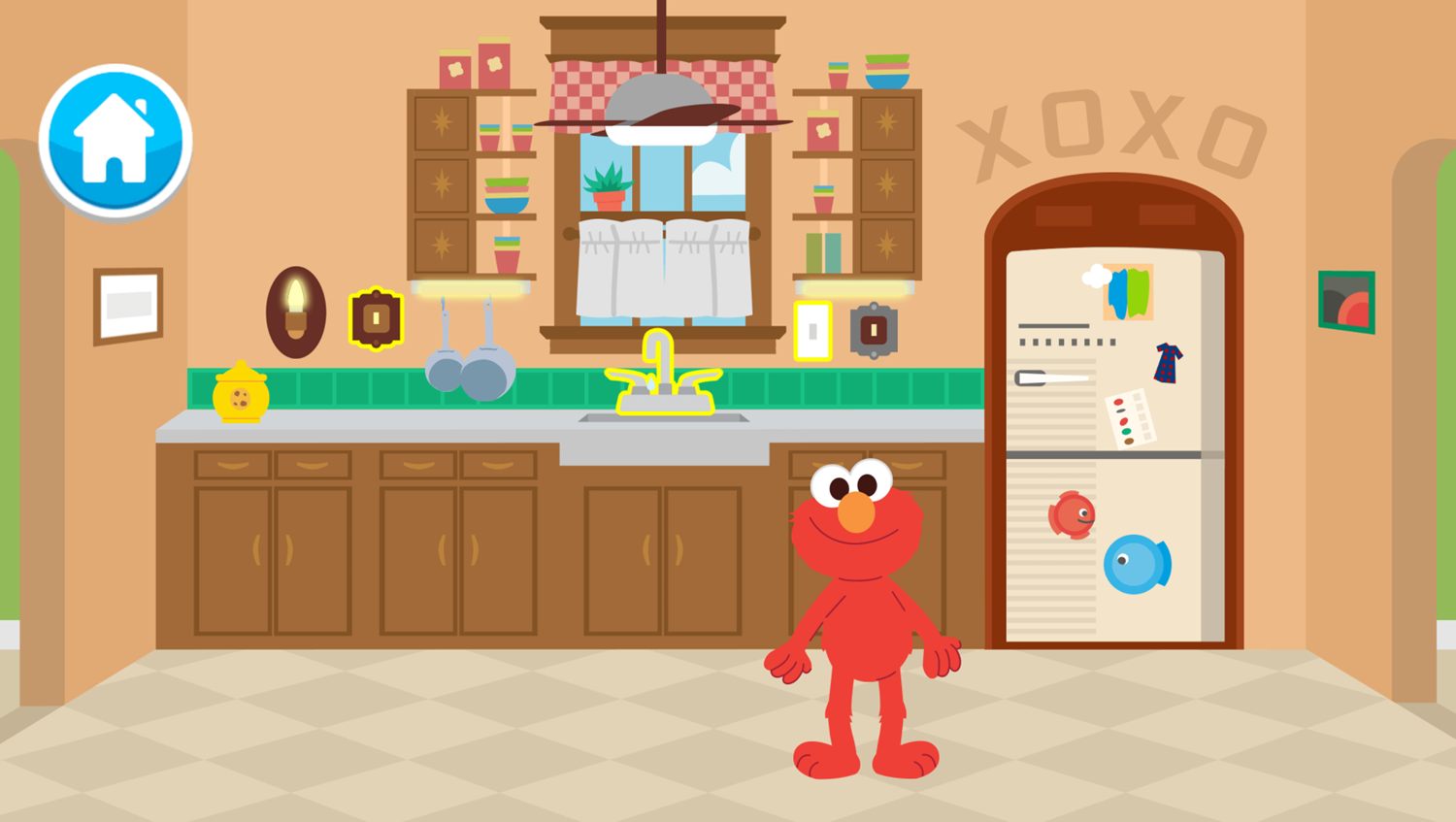 Sesame Street Go Green Game Saving Energy Kitchen Screenshot.