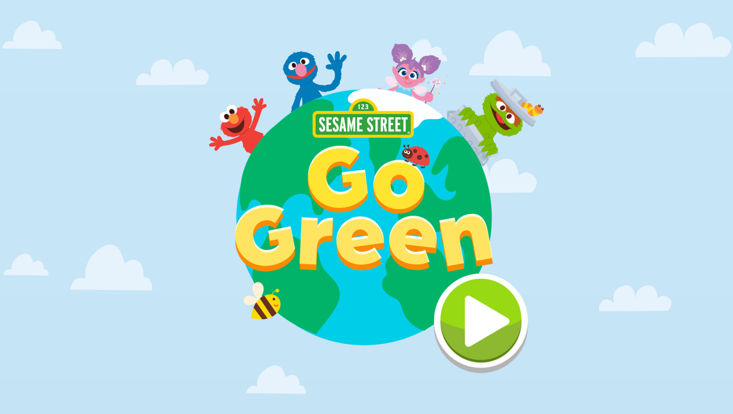 Sesame Street Go Green Game Welcome Screen Screenshot.