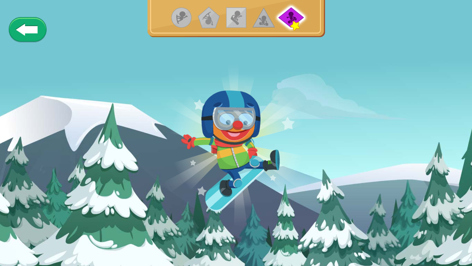 Sesame Street Grover's Winter Games Game Skateboarding Complete Screenshot.