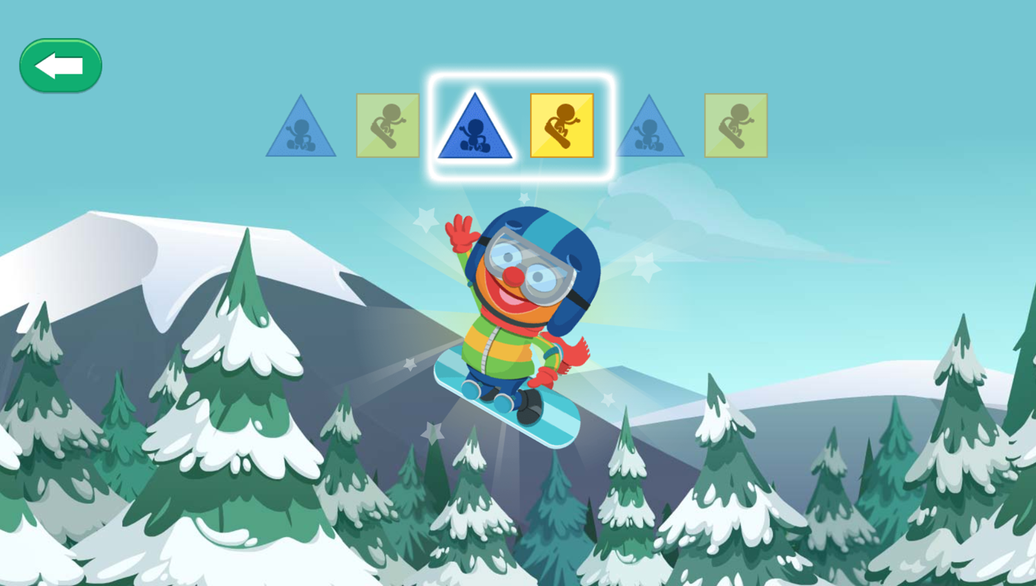 Sesame Street Grover's Winter Games Game Skateboarding Play Screenshot.