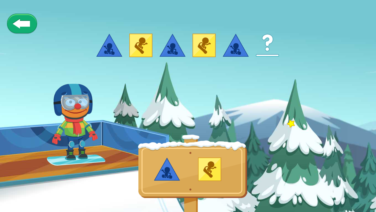 Sesame Street Grover's Winter Games Game Skateboarding Start Screenshot.