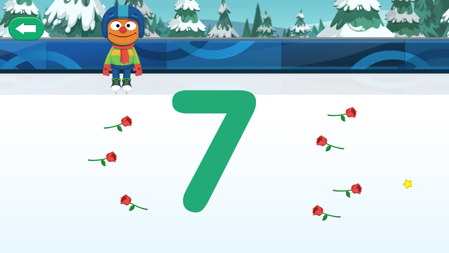 Sesame Street Grover's Winter Games Game Skating Number Complete Screenshot.