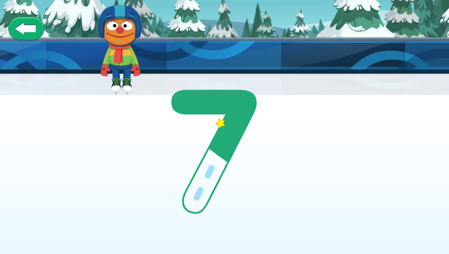 Sesame Street Grover's Winter Games Game Skating Play Screenshot.