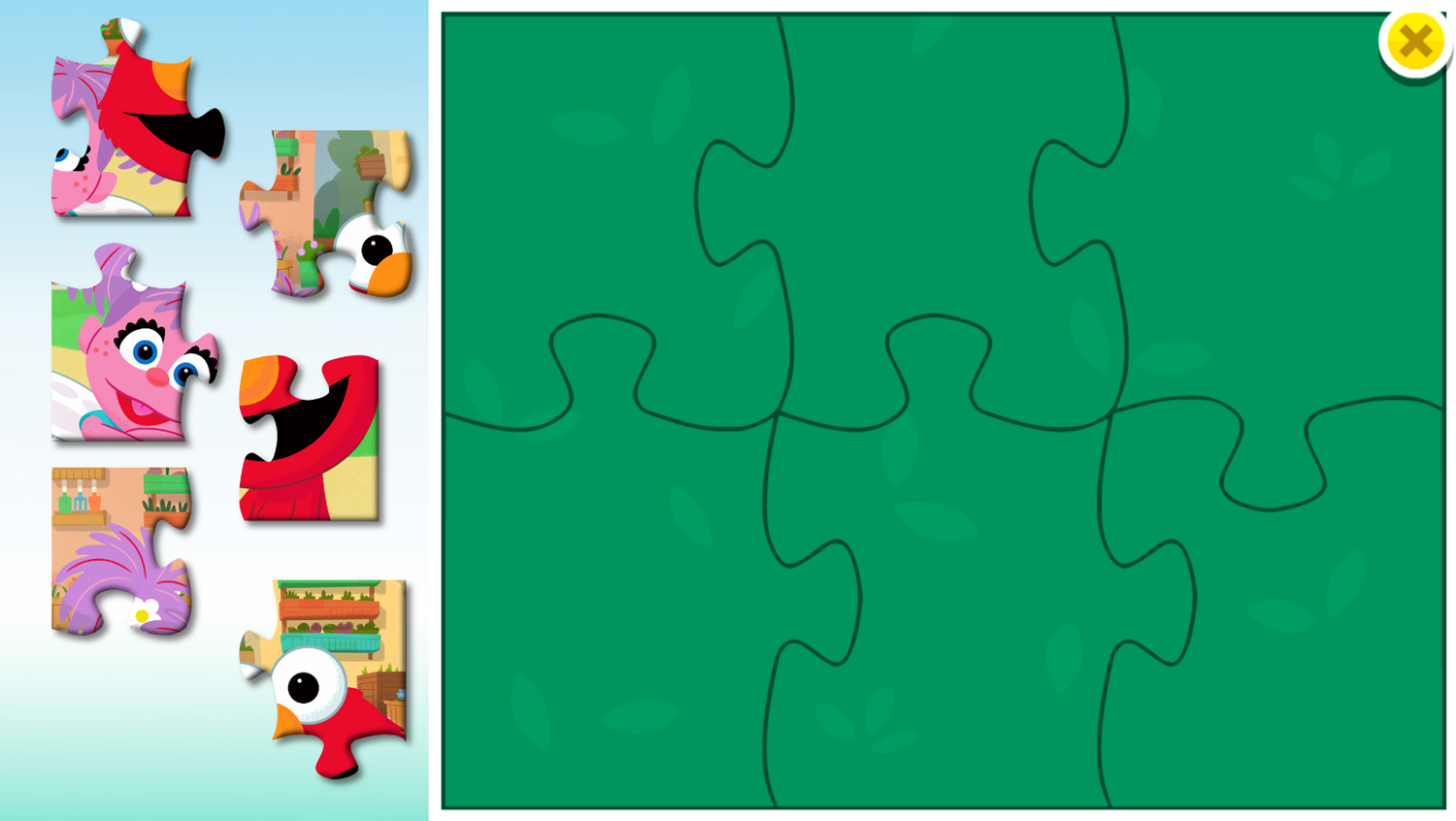 Sesame Street Sesame Puzzles Furry Friends Forever Game Puzzle Start Screenshot.