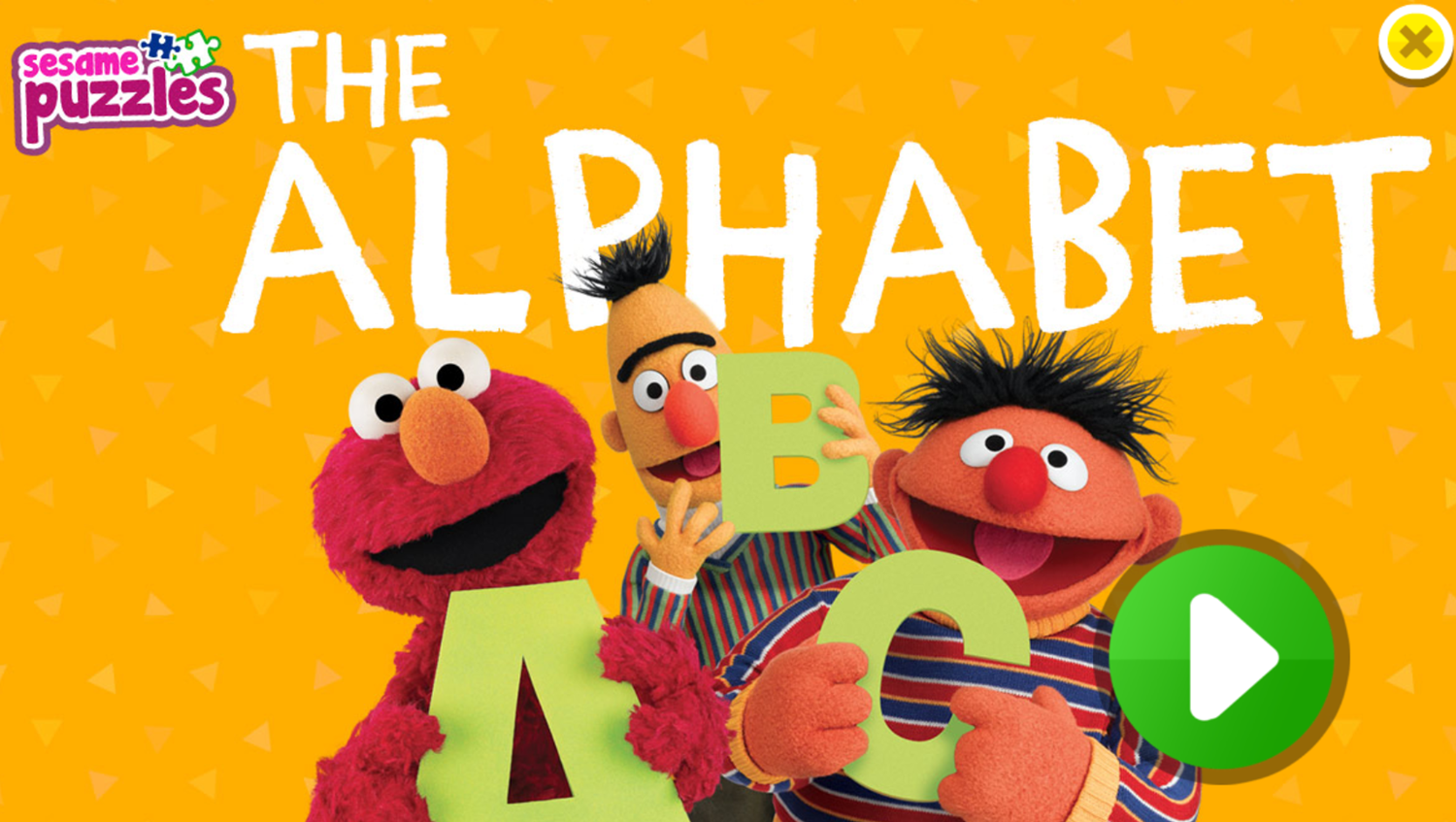 Sesame Street Sesame Puzzles The Alphabet Game Welcome Screen Screenshot.