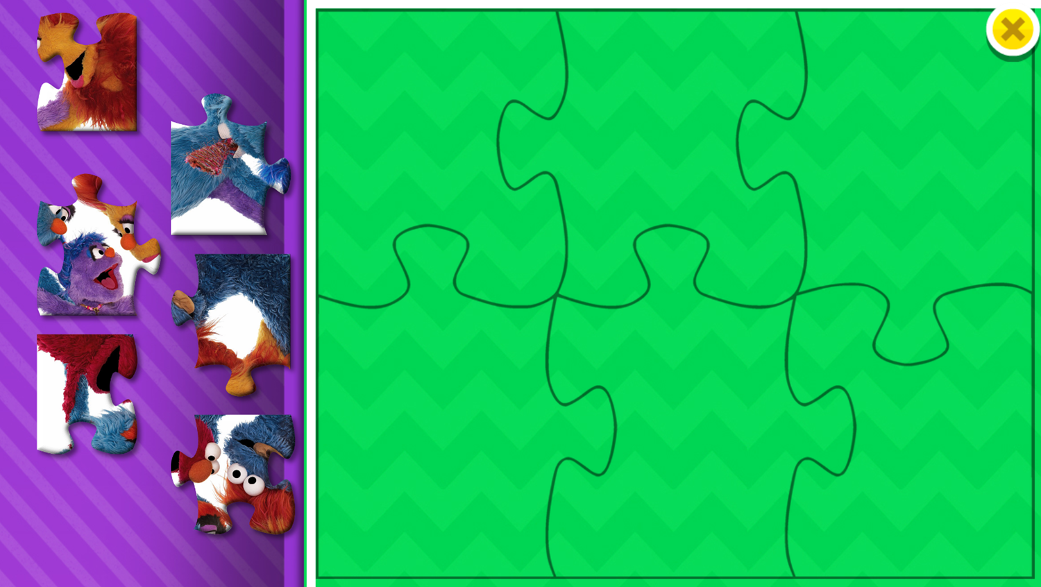 Sesame Street Sesame Puzzles The Furchester Hotel Game Puzzle Start Screenshot.