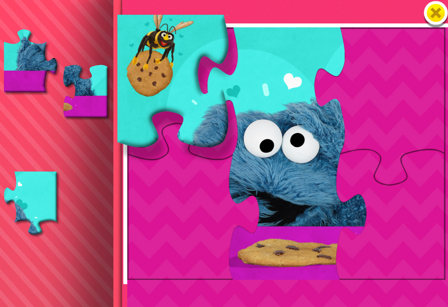 Sesame Street Sesame Puzzles Valentine's Day Game Puzzle Play Screenshot.