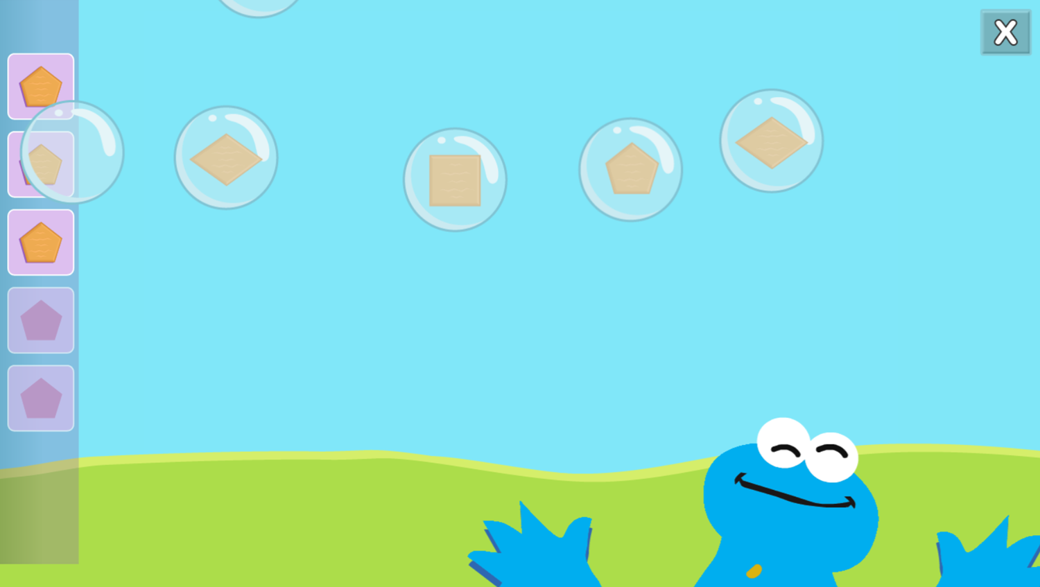 Sesame Street Shape Pop Game Play Screenshot.