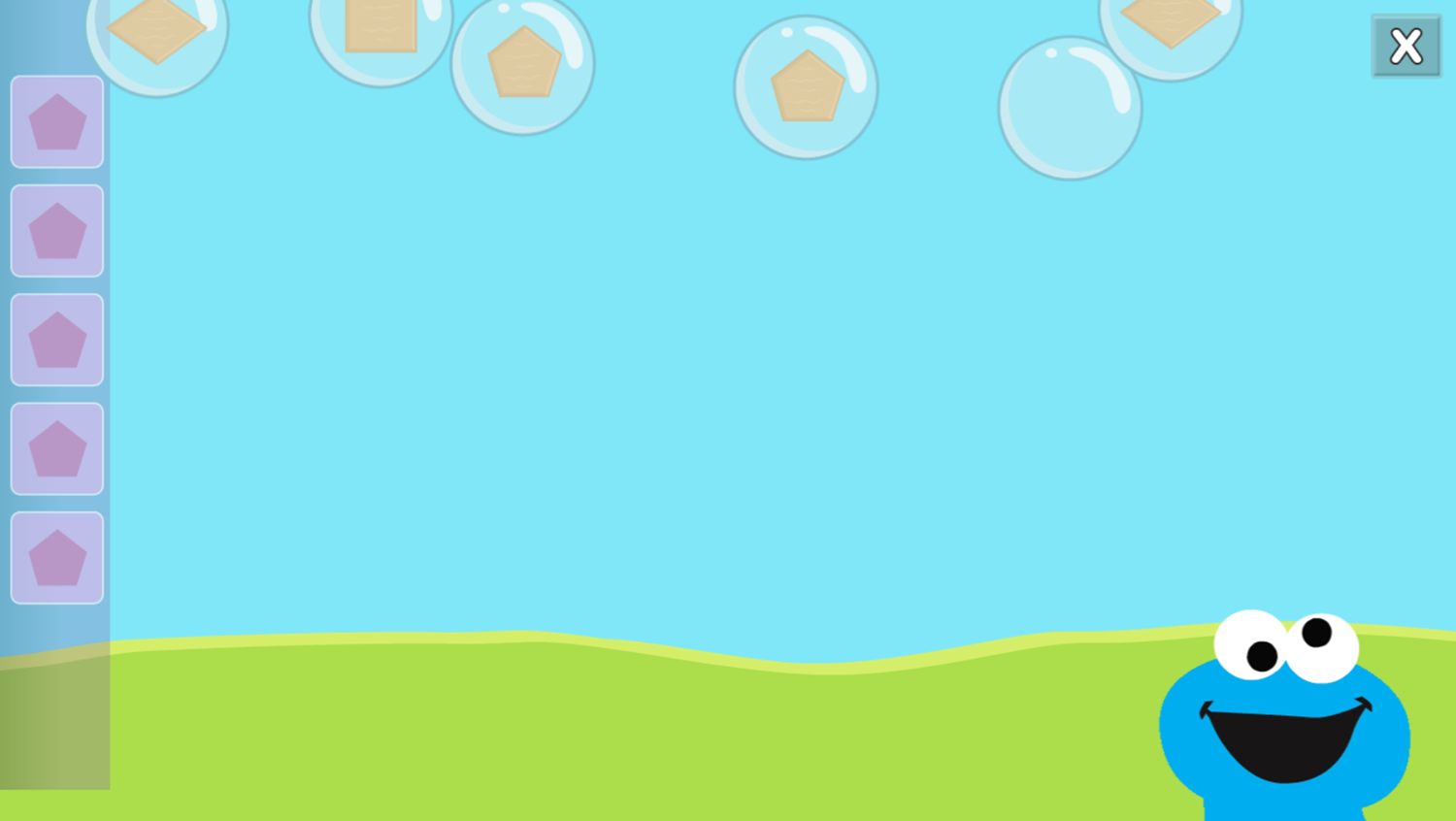 Sesame Street Shape Pop Game Start Screenshot.