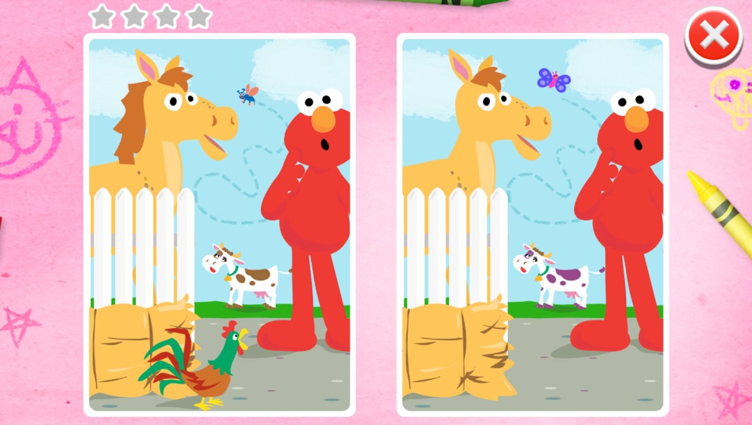 Sesame Street Spot the Difference Elmo Game Level Start Screenshot.