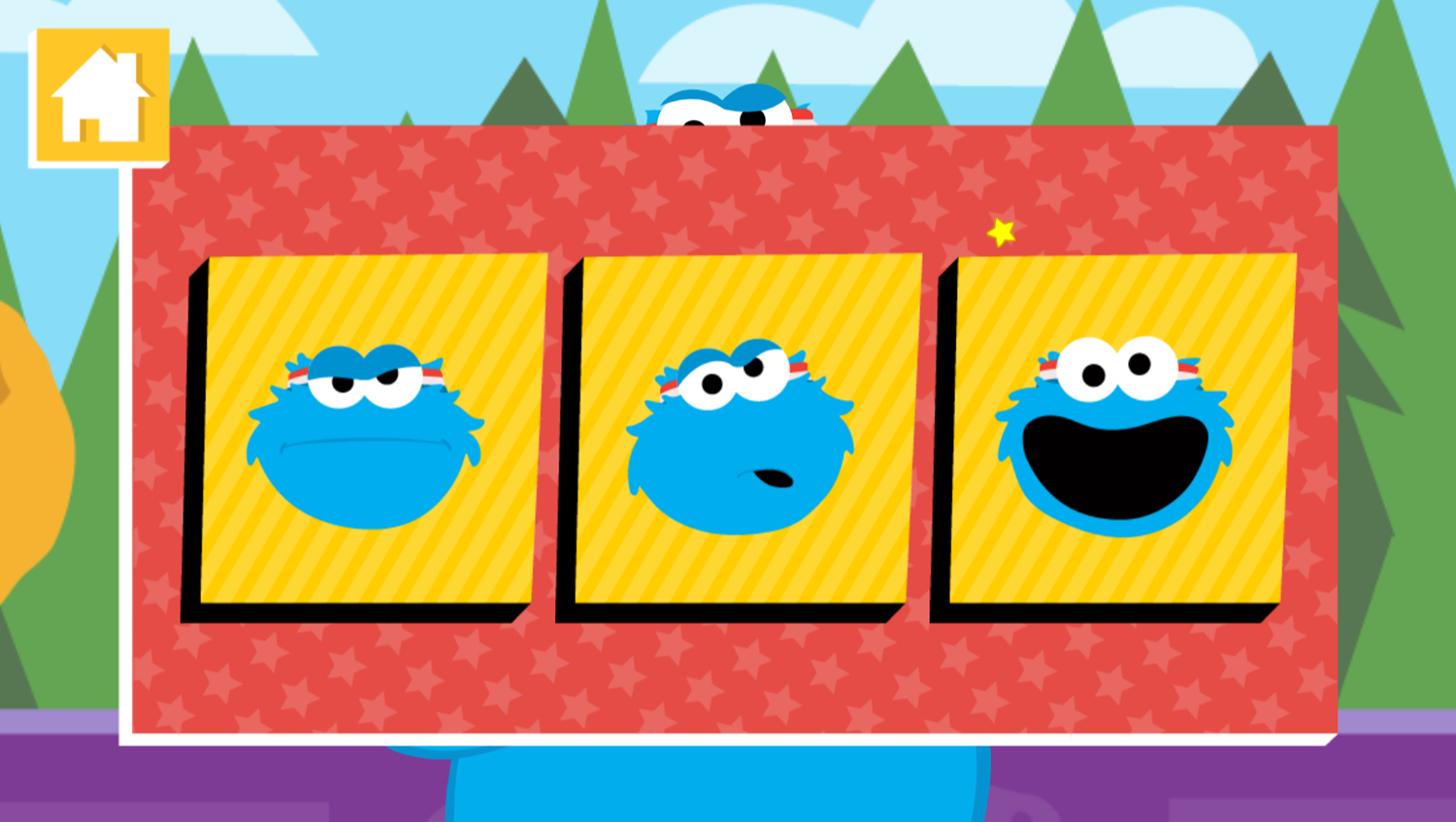 Sesame Street The Cookie Games Game Archery Face Select Screenshot.