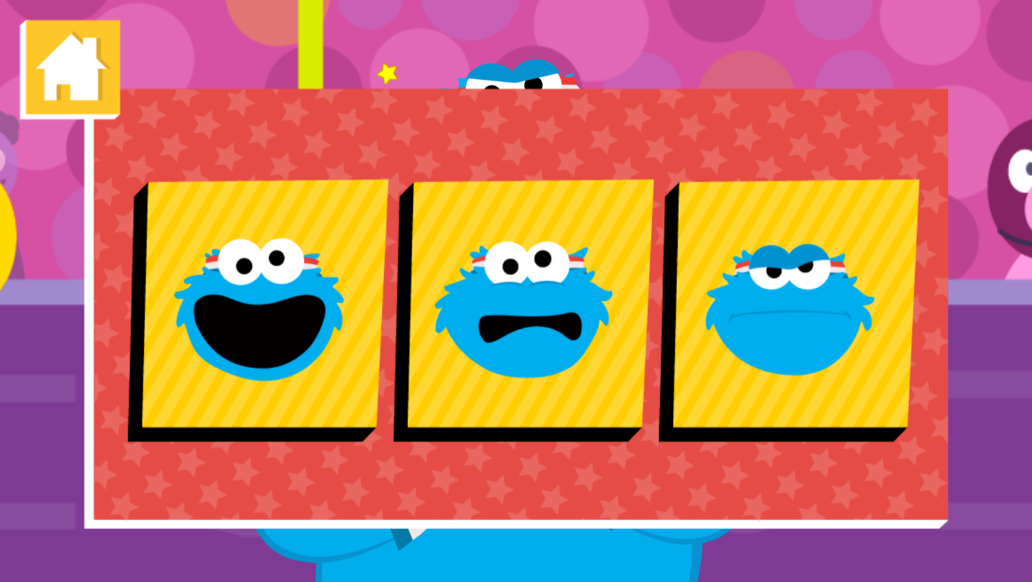 Sesame Street The Cookie Games Game Gymnastics Face Select Screenshot.