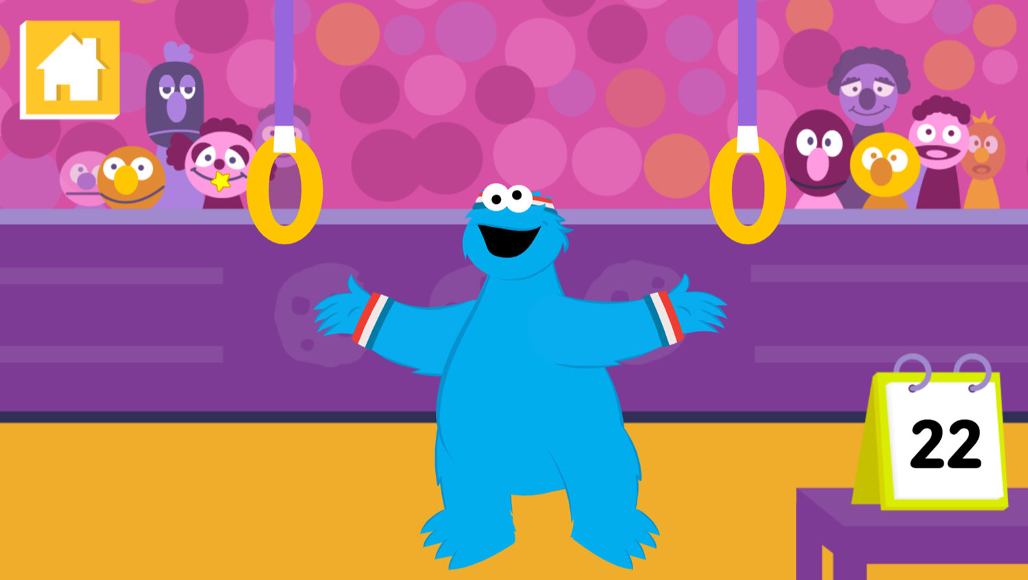 Sesame Street The Cookie Games Game Gymnastics Complete Screenshot.