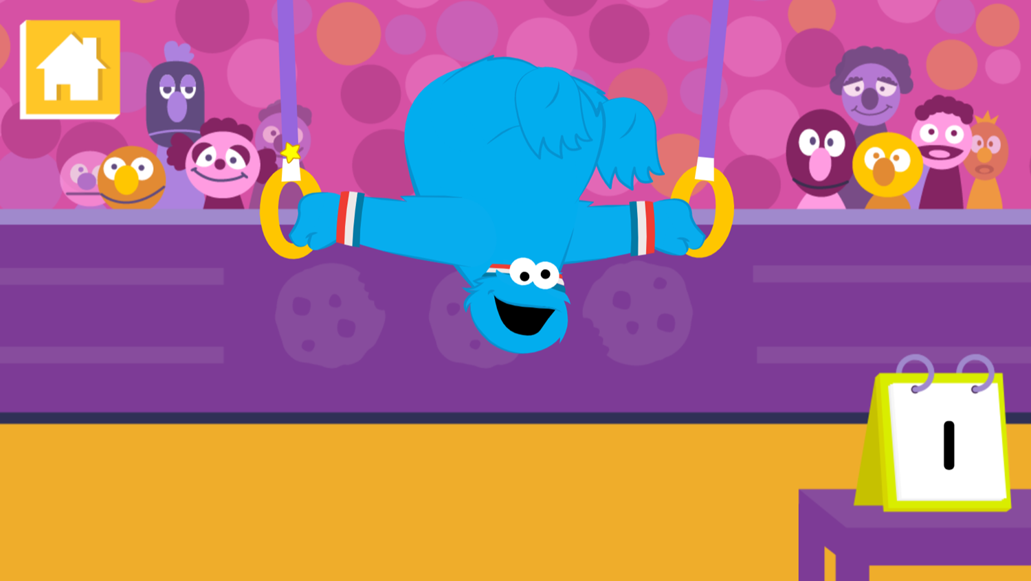 Sesame Street The Cookie Games Game Gymnastics Play Screenshot.