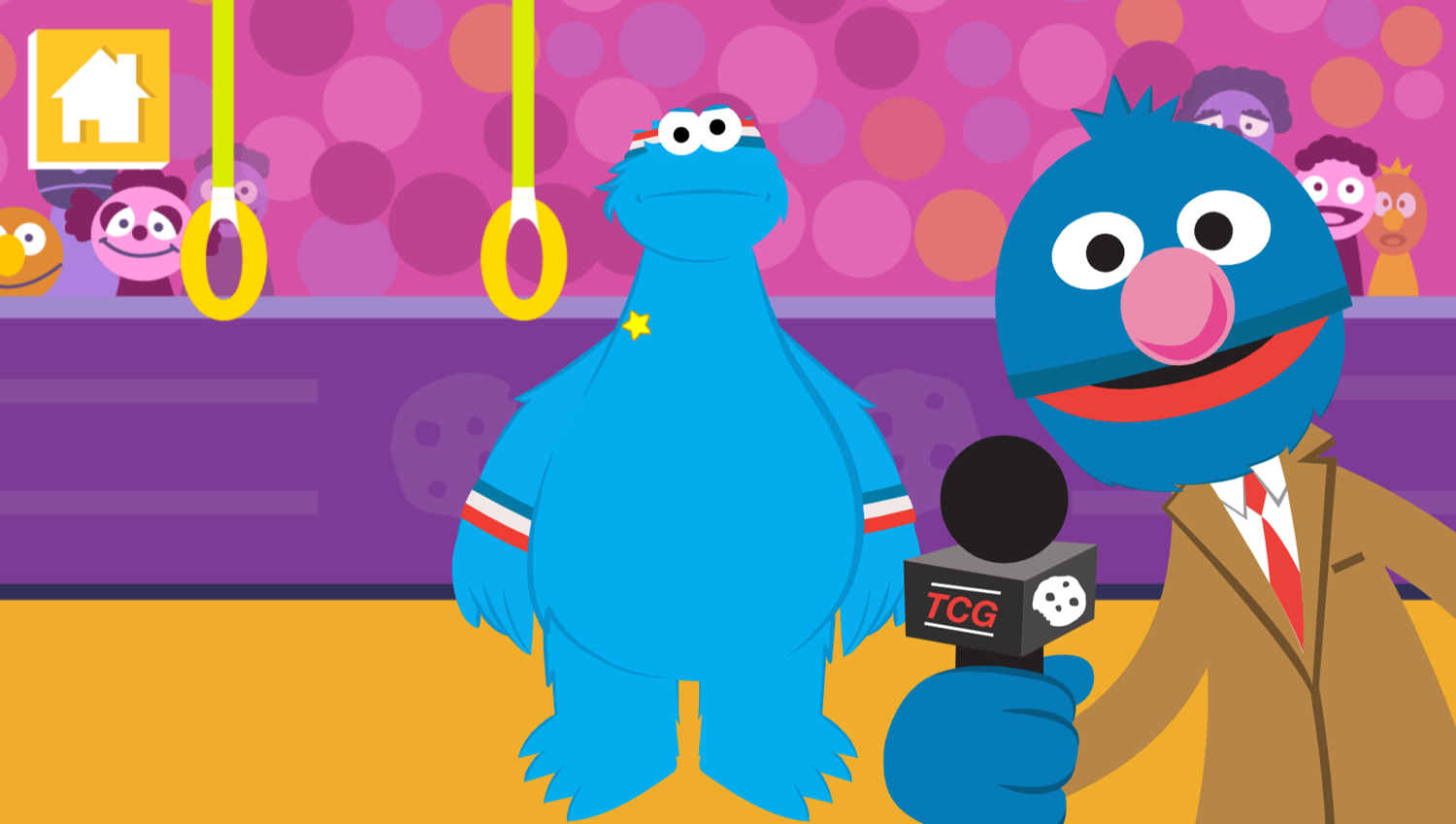 Sesame Street The Cookie Games Game Gymnastics Intro Screenshot.