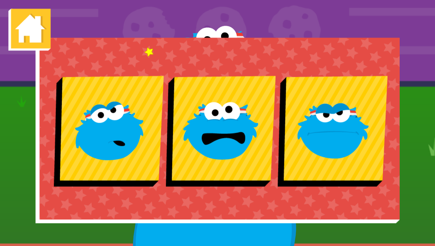 Sesame Street The Cookie Games Game Hurdles Face Select Screenshot.