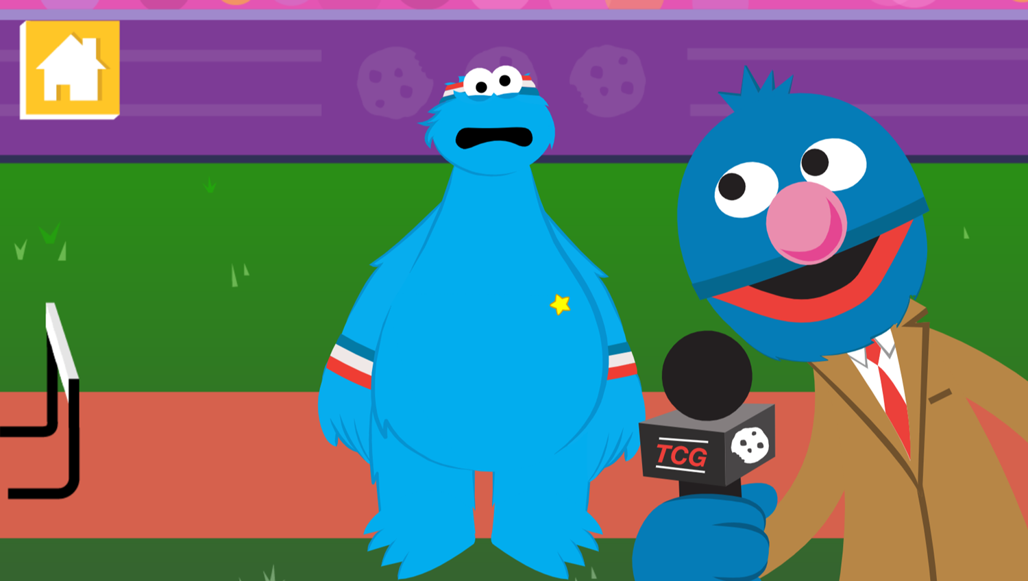 Sesame Street The Cookie Games Game Hurdles Intro Screenshot.