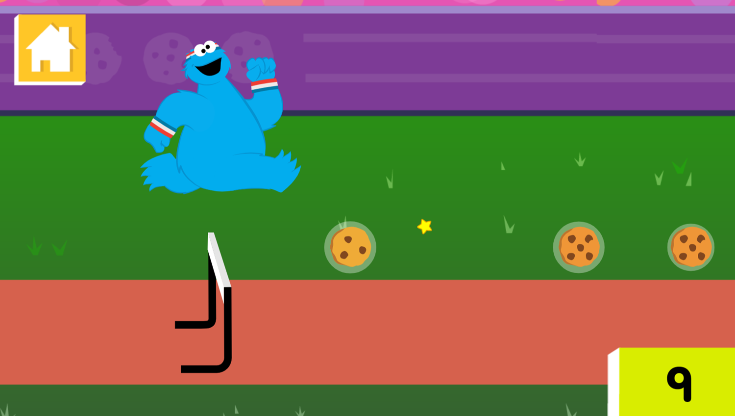 Sesame Street The Cookie Games Game Hurdles Play Screenshot.