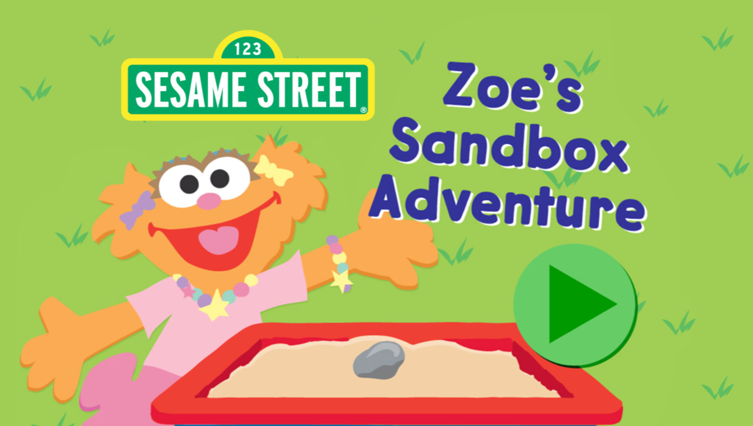 Sesame Street Zoe's Sandbox Adventure Game Welcome Screen Screenshot.