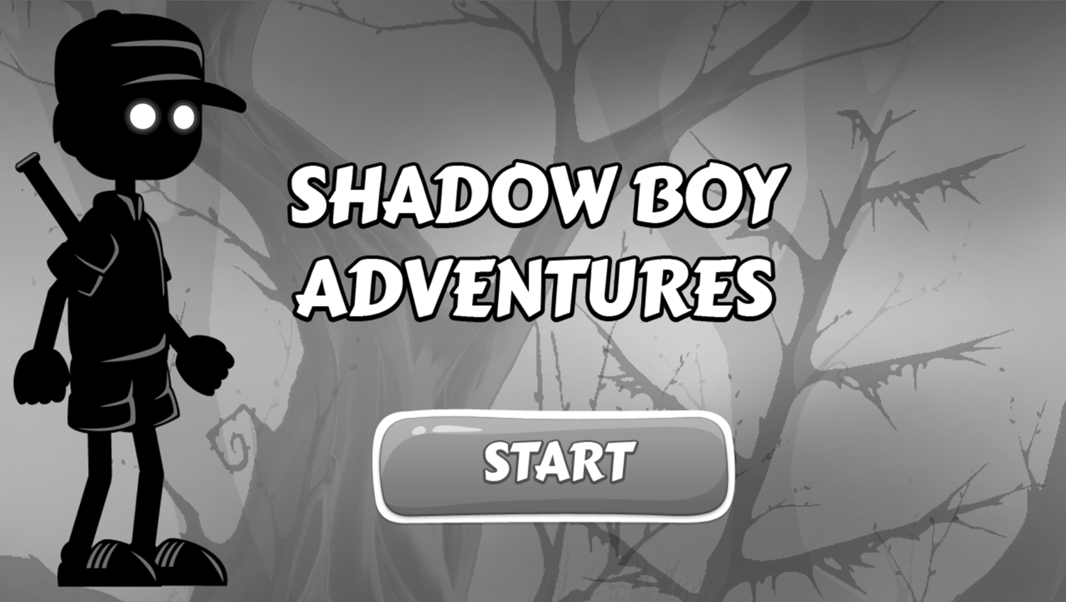 Shadow Boy Adventures Game Welcome Screen Screenshot.