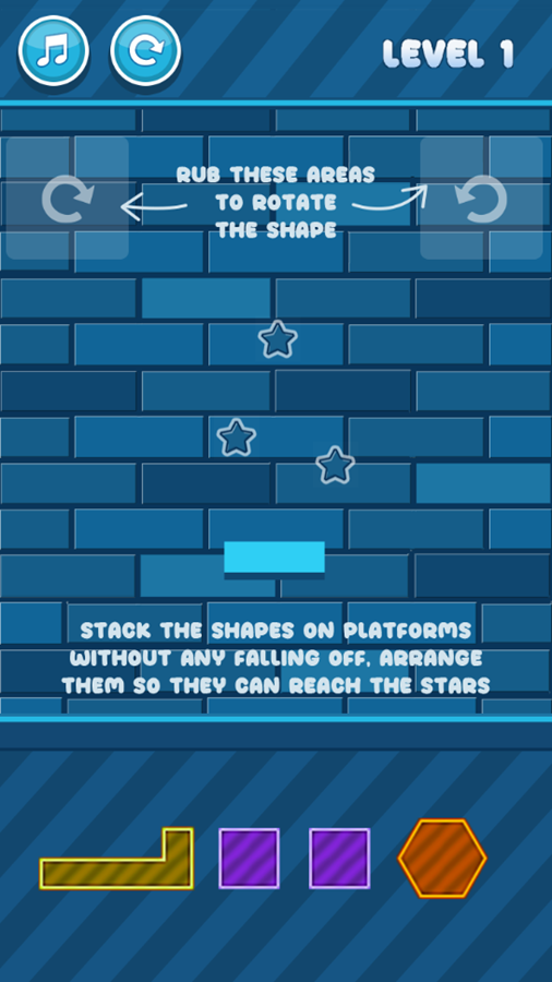 Shape Balance Game Level Start Screenshot.