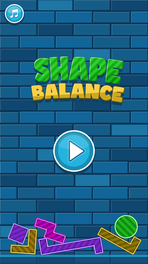 Shape Balance Game Welcome Screen Screenshot.