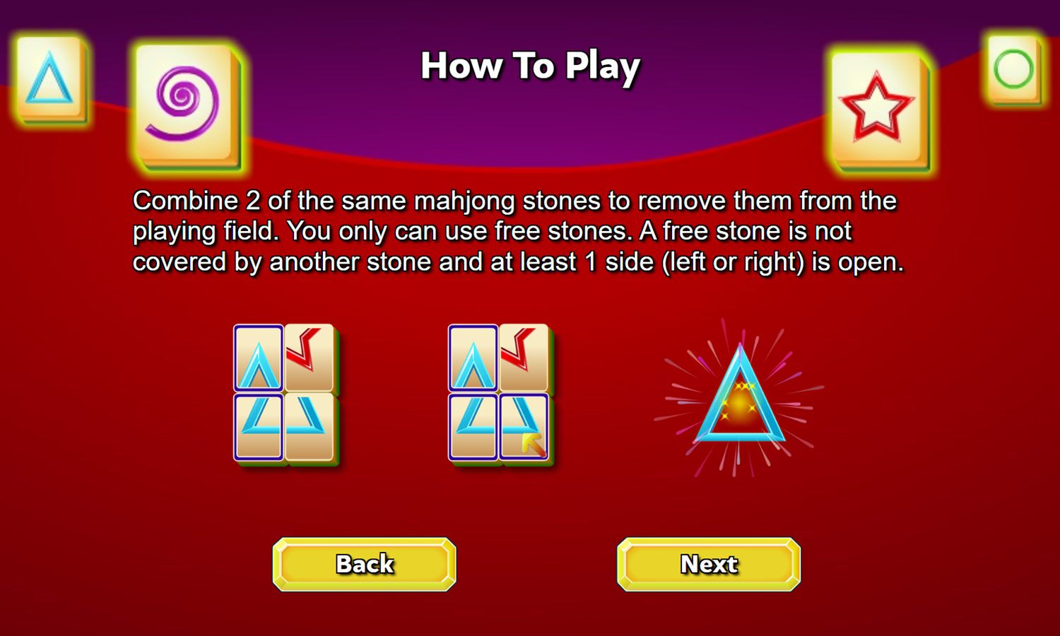 Shape Mahjong Game How To Play Screenshot.