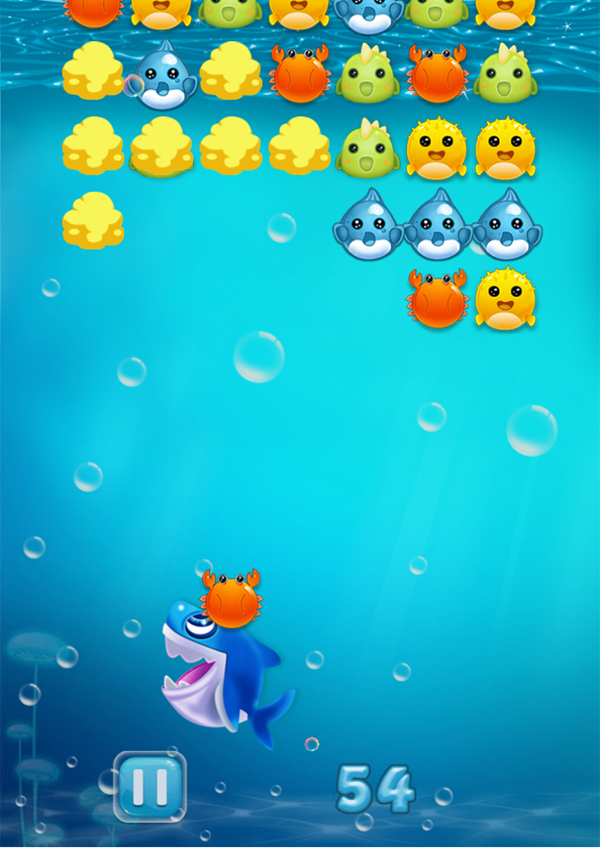 Shark Dash Game Play Screenshot.