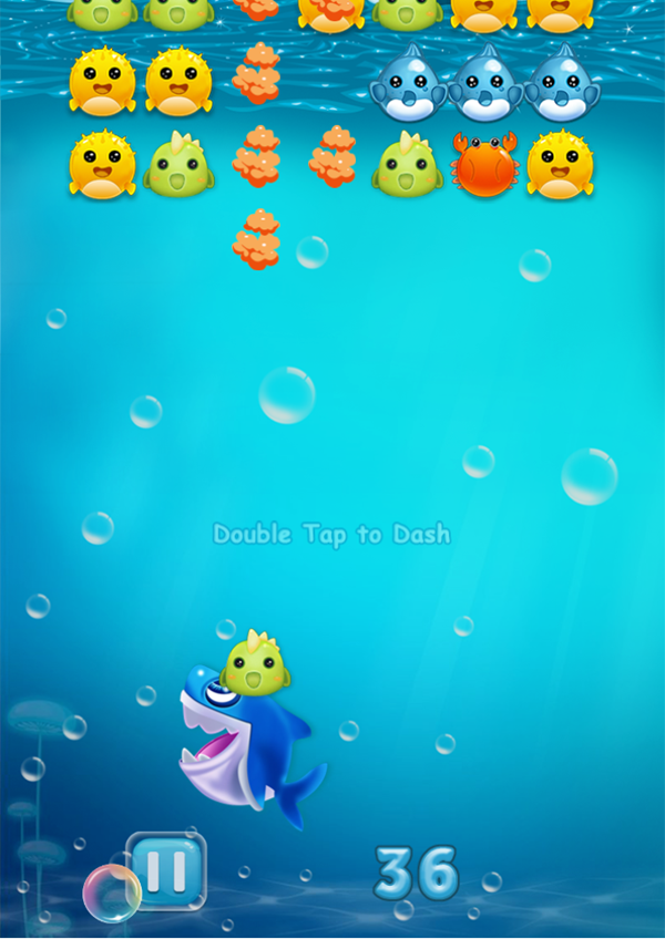 Shark Dash Game Start Screenshot.
