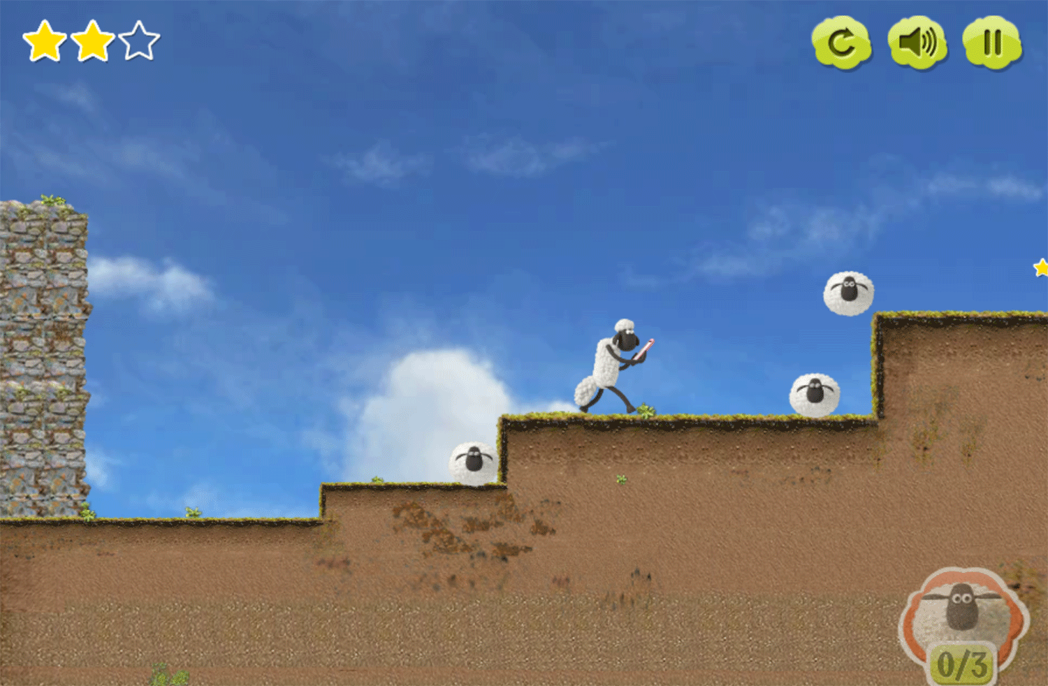 Shaun the Sheep App Hazard 2 Game Screenshot.