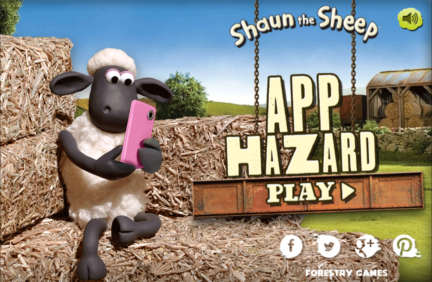 Shaun the Sheep App Hazard 2 Game Welcome Screen Screenshot.