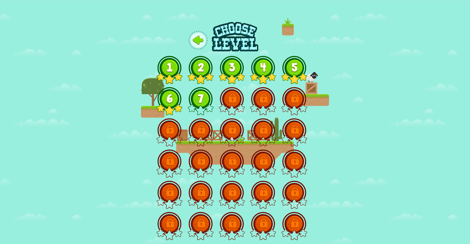 Sheep Game Level Select Screen Screenshot.