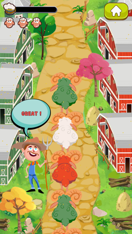 Sheep Rush Game Play Screenshot.