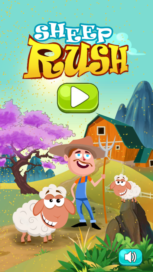 Sheep Rush Game Welcome Screen Screenshot.