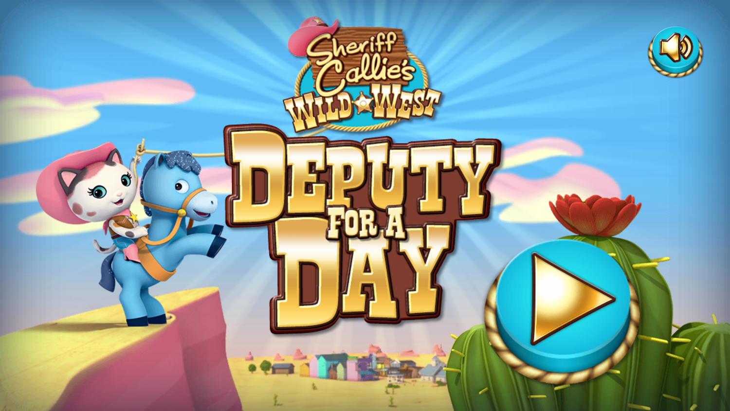 Sheriff Callie's Wild West Deputy for a Day Game Welcome Screen Screenshot.