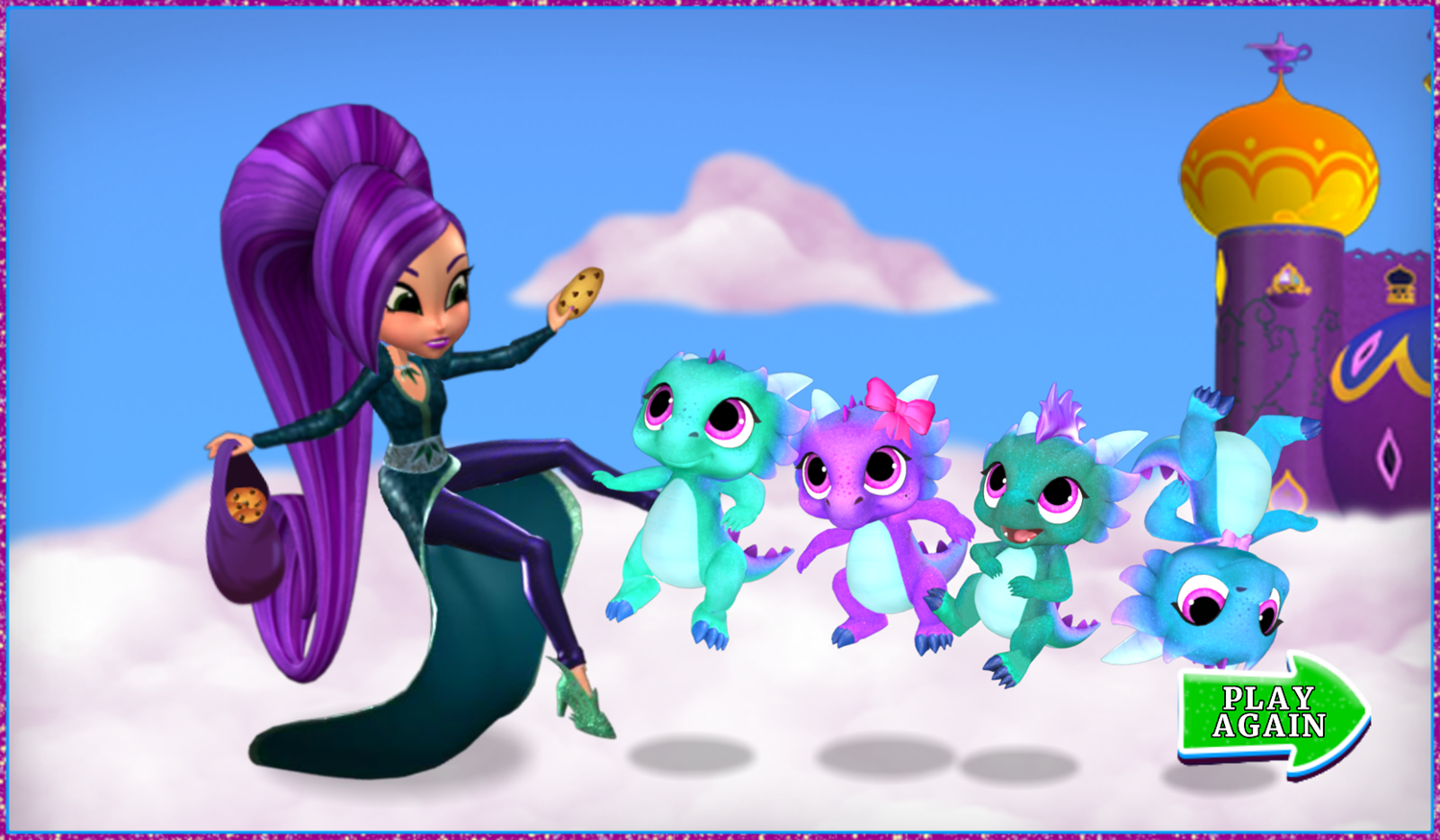 Shimmer and Shine Nazboo's Family Dragon Caper Game Complete Screenshot.