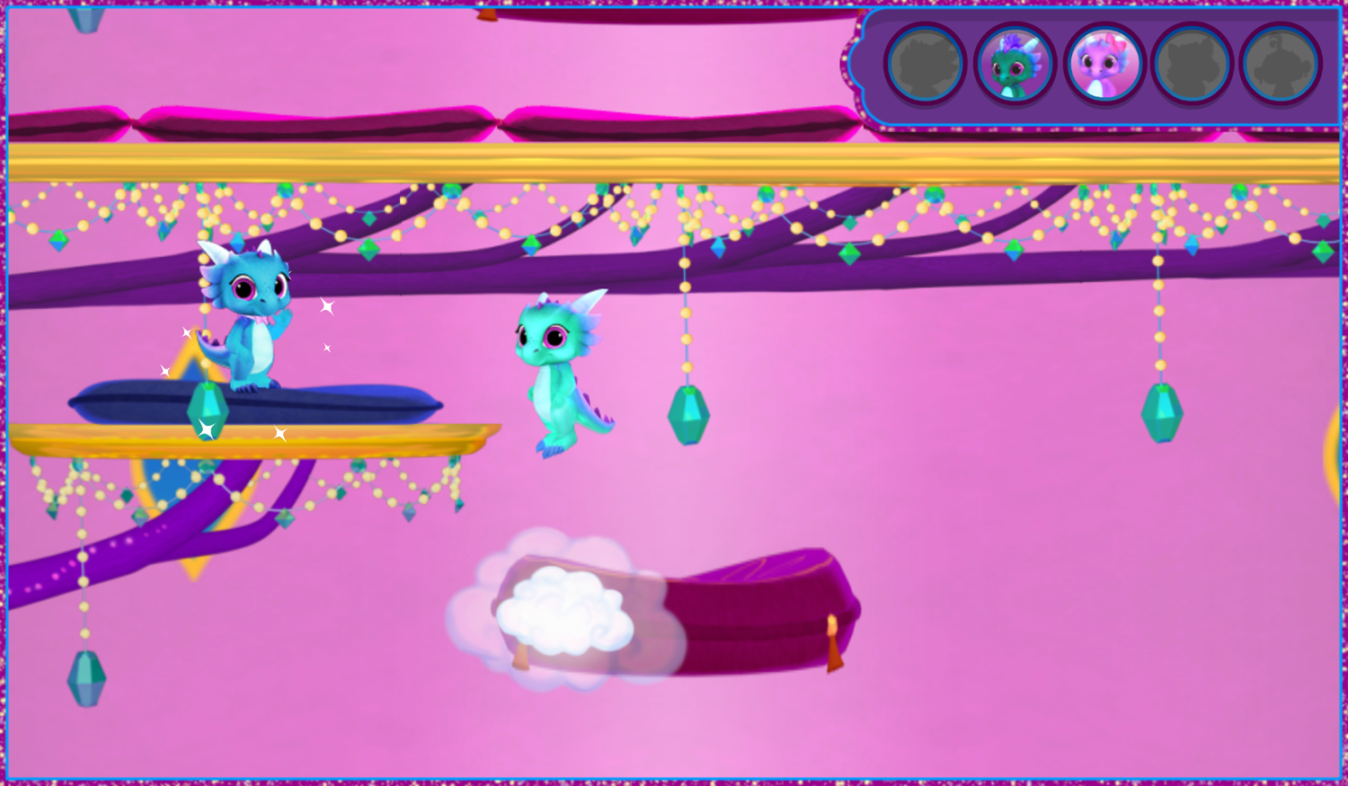 Shimmer and Shine Nazboo's Family Dragon Caper Game Platforming Play Screenshot.