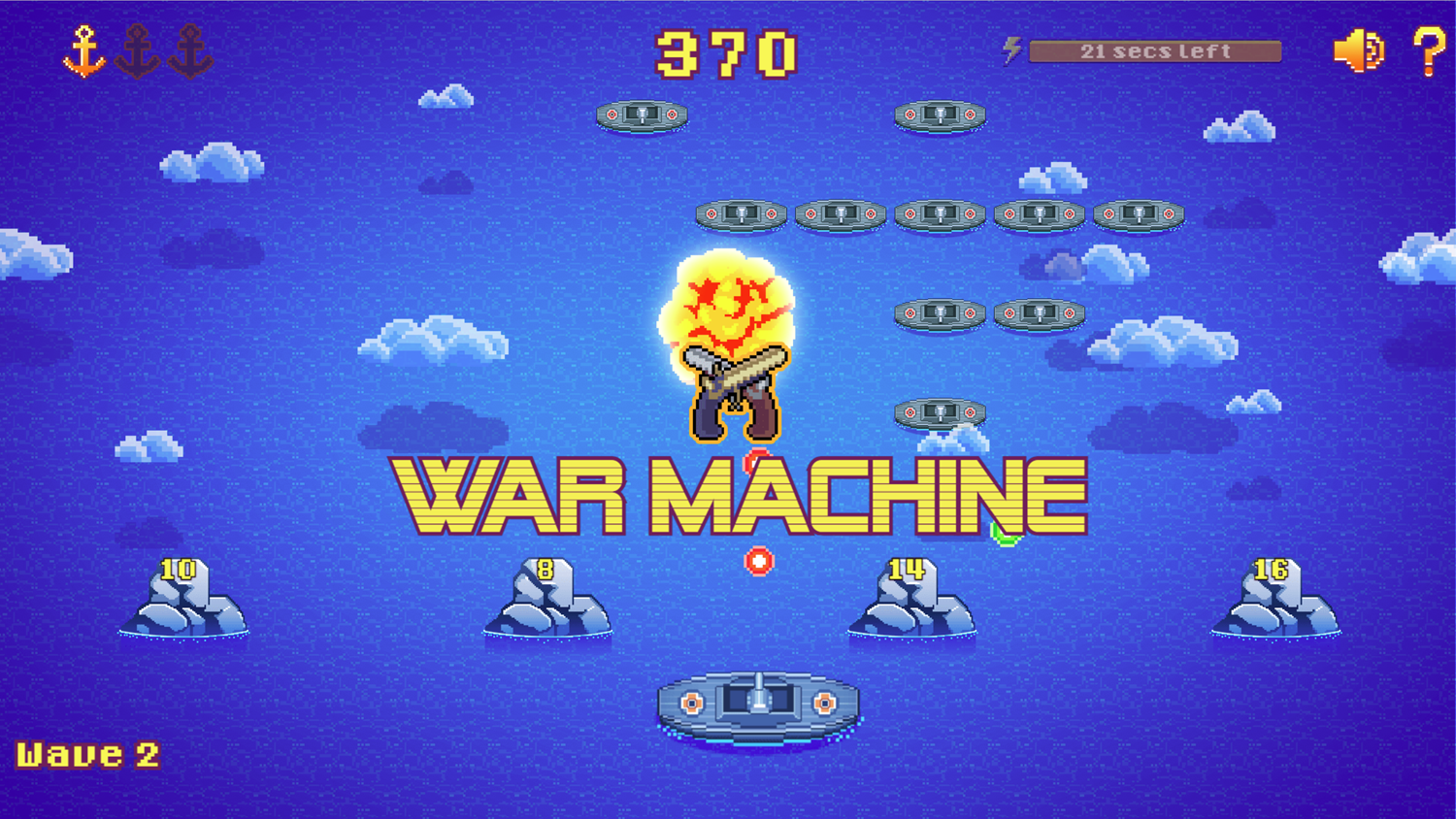 Ship Invaders Game War Machine Activated Screen Screenshot.