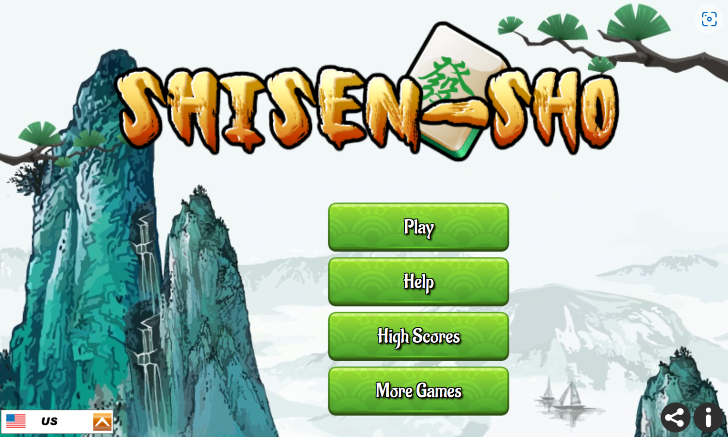 Shisen-Sho Game Welcome Screen Screenshot.