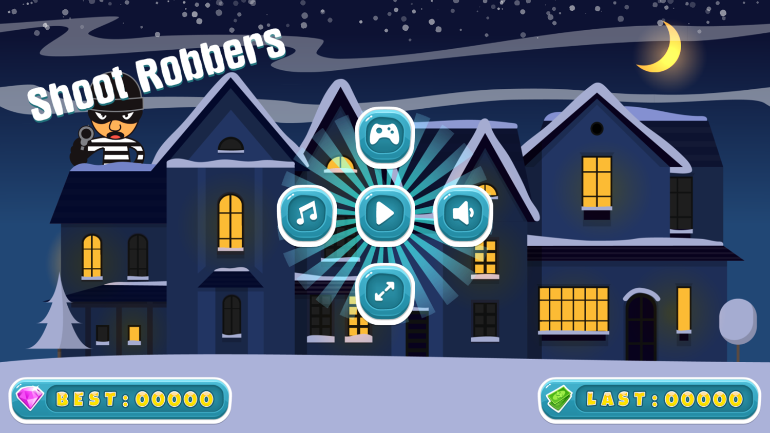 Shoot Robbers Game Welcome Screen Screenshot.