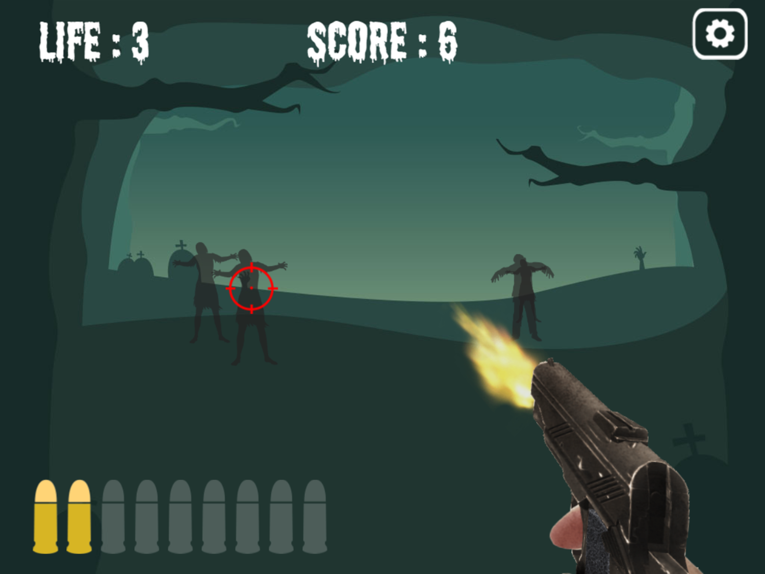 Shoot Zombies Game Play Screenshot.