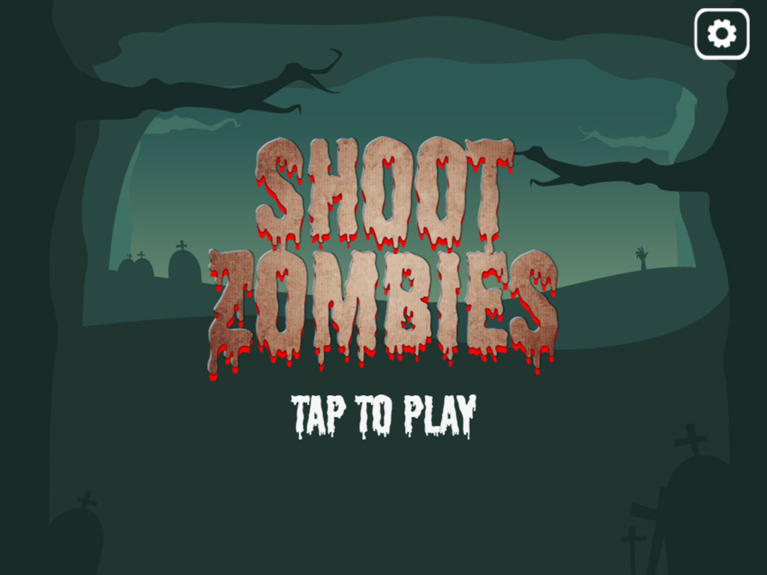 Shoot Zombies Game Welcome Screen Screenshot.