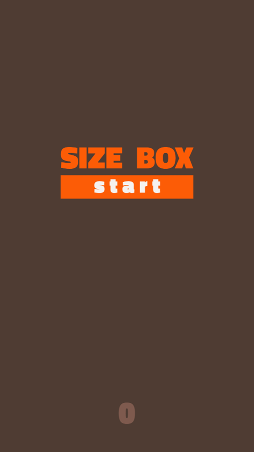 Size Box Game Welcome Screen Screenshot.